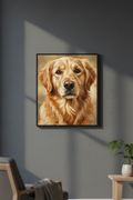 12x16 Oil Paint Golden Retriever Canvas