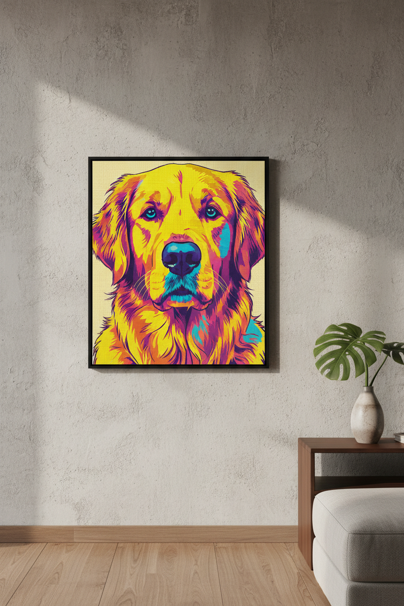 12x16 Pop Art Golden Retriever Canvas