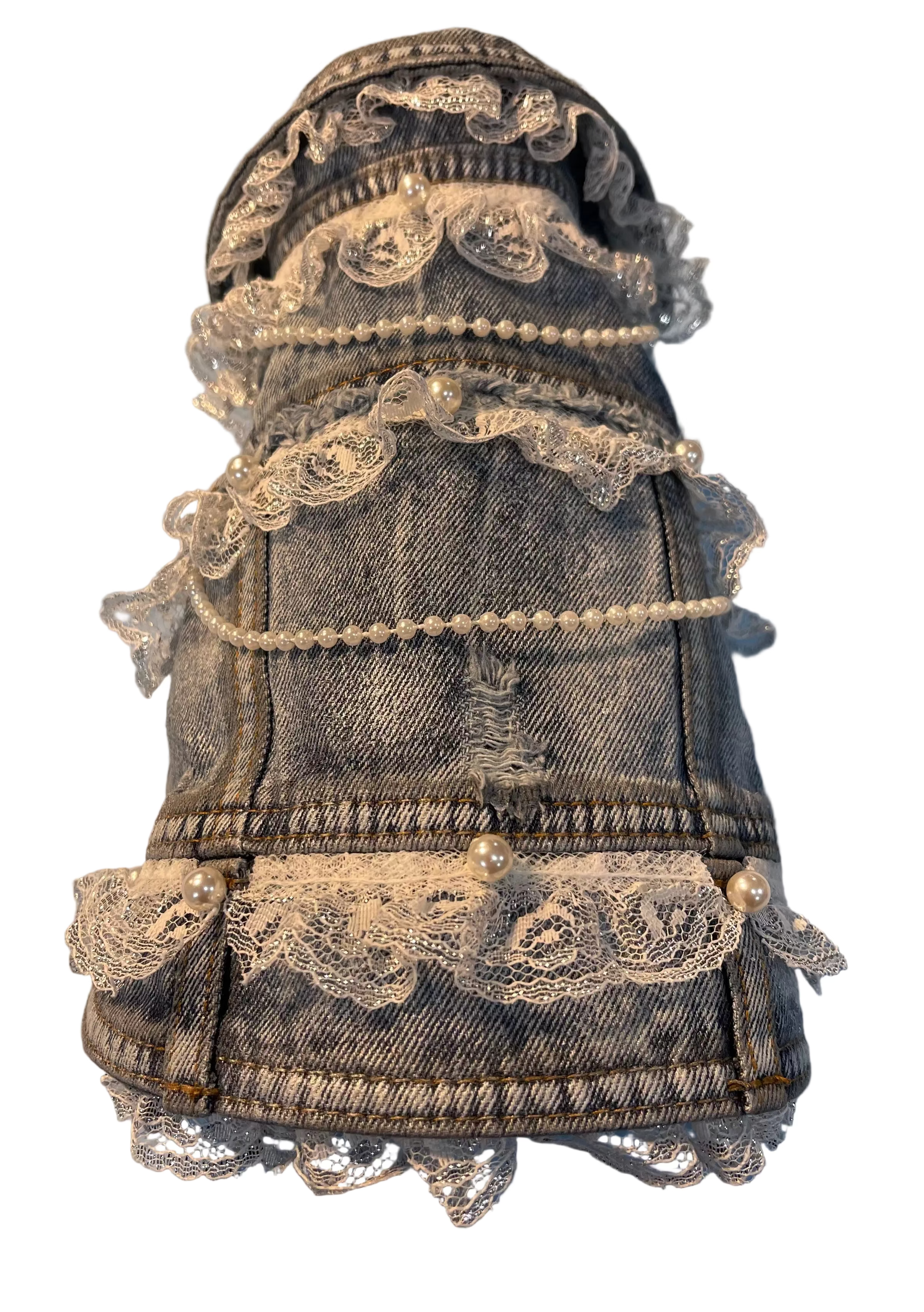 Runaway Bride | Couture Denim Wedding Jacket (Small)